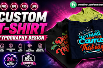 create typography tshirt designs for merch by amazon and pod sellers