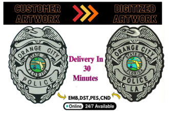 do embroidery digitizing in 1 hours
