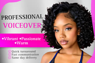 record an american female voice over commercials, ads, promo