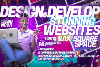 develop wix website redesign or squarespace website design