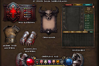 design realistic diablo style UI elements for your rpg game