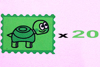 send 20 extremely happy little turtle stickers