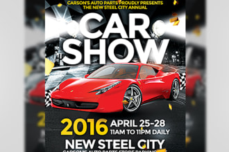 design creative car show and car wash flyer, leaflet and detailing price list