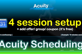 setup 4 booking events in acuity and connect them with your website