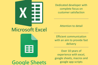 create professional excel and google sheets