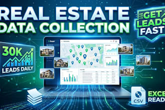 extract real estate data, property listings, leads in CSV excel