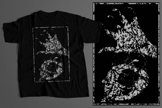 make dark art illustration for band merch or clothing