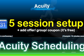 setup 5 booking events in acuity and connect them in your website