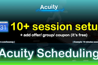 setup 10 appointment booking events in acuity, calendly