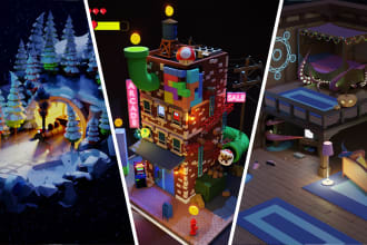make low poly 3d models for a game