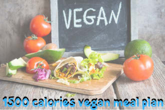 send you unique 1500 calories vegan meal plan