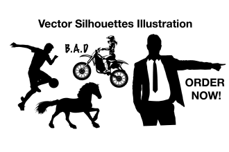make a vector silhouette illustration, portrait or line art