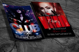 do club, paint n sip, hiphop party event flyer