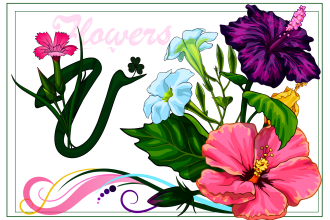 create hand drawn clean vector flowers