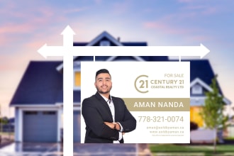 do real estate sign design, yard, rider, lawn, street and signage