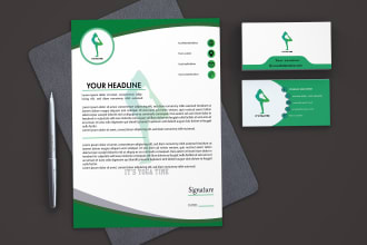 design stationery items, business card and letter head