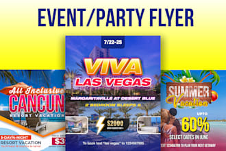 do social media flyer, party event flyer design