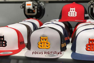 digitize any logo in the best quality 3d puff embroidery