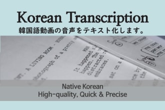 provide high quality transcripts for any korean audio or video