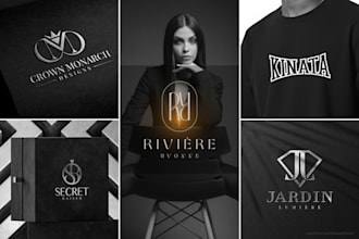 design luxury fashion clothing apparel monogram business logo and branding kit