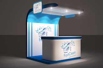 create 3d booth and exhibition kiosks design