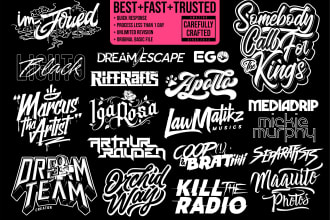 design hand lettering typography calligraphy logo brand name