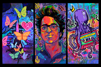 make trippy, psychedelic, surreal, illustrations designs