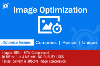image optimize, compress, resize and unique photo, logo