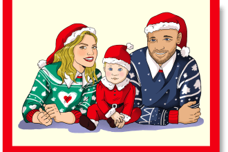 draw greeting card for christmas for your family and friends
