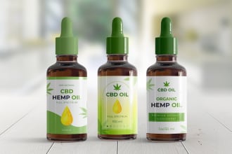 design hemp or cbd product packaging box and label