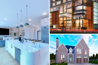 do realistic architecture 3d rendering of your exterior