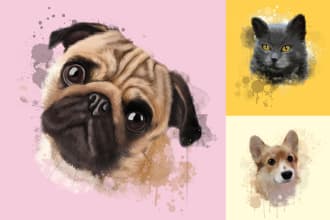 turn your pet portrait into great oil painting on 24 hours