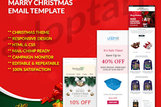 design, HTML responsive christmas email template