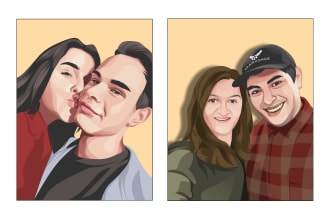 draw your couple photo into vector style