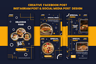 design creative facebook post, instagram post, cover