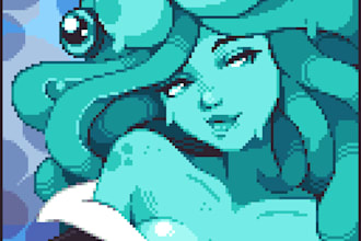 make a pixel art of your concepts or characters