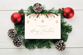 design christmas card, logo, new year card, flyers, poster