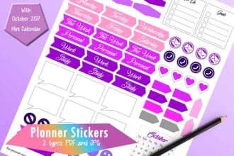 make you a custom printable planner stickers
