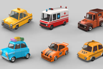create low poly vehicle or car 3d model for your project