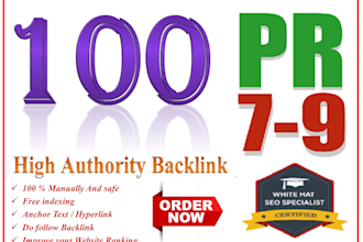 manually create 100 high PR backlink for your business