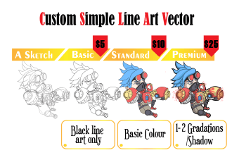 draw a custom simple line art vector