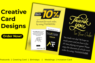 design a postcard, greeting card, invitation, wedding, birthday card