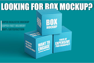 design realistic 3d box mockup