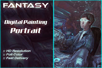 paint portrait in scifi or fantasy style