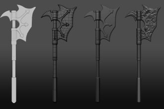 3d model props, objects or weapons