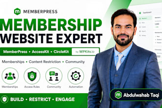 create membership website using memberpress and accesskit