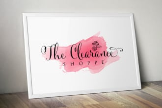 do beautiful feminine watercolor logo