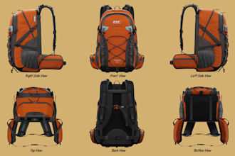 make any backpack, purse, bag design with tech pack 3d model