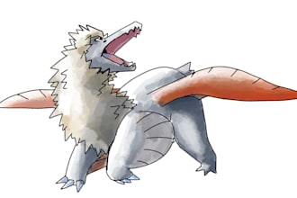 draw your creature in an oldschool pokemon style