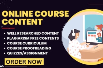 create your online course content worksheets and slides